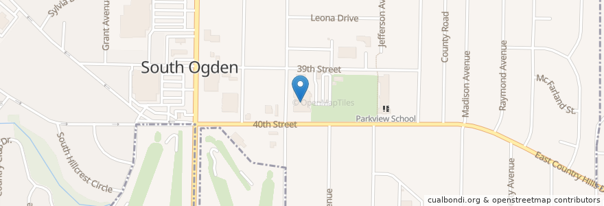 Mapa de ubicacion de South Ogden City en الولايات المتّحدة الأمريكيّة, يوتا, Weber County, South Ogden.