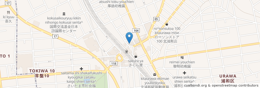 Mapa de ubicacion de マツモトキヨシ en 日本, 埼玉県, さいたま市, 浦和区.