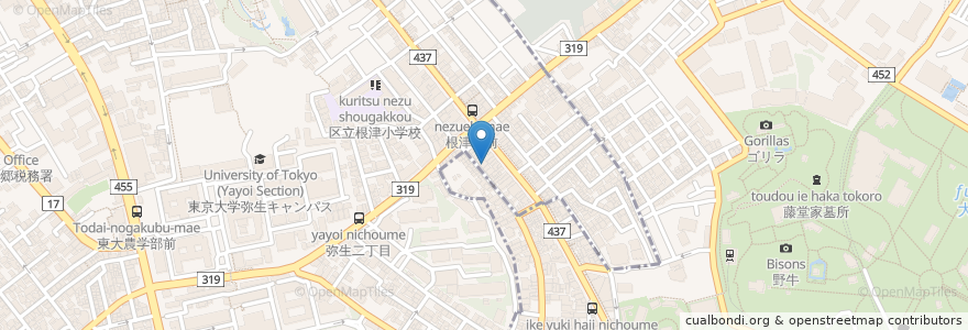 Mapa de ubicacion de 三恵漢方薬局 en Япония, Токио, Бункё.