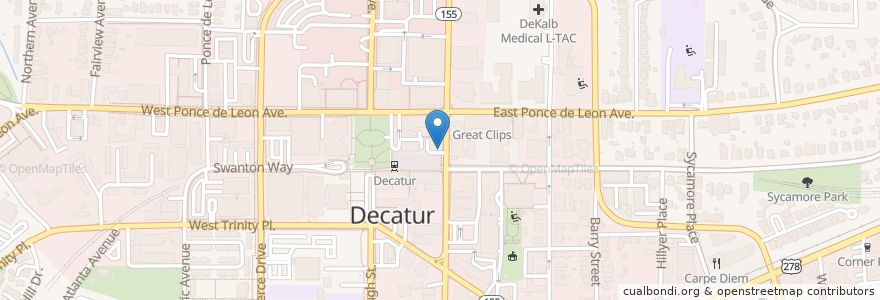 Mapa de ubicacion de Calle Latina en United States, Georgia, Dekalb County, Decatur.
