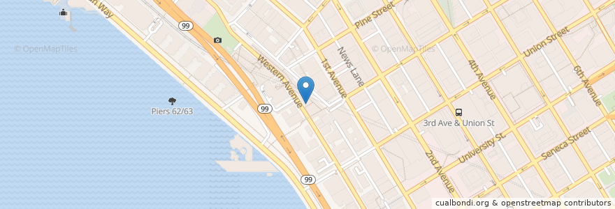 Mapa de ubicacion de Miss Cafe en Amerika Birleşik Devletleri, Vaşington, King County, Seattle.