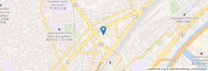 Mapa de ubicacion de 北陸銀行横浜支店 en ژاپن, 神奈川県, 横浜市, 神奈川区.