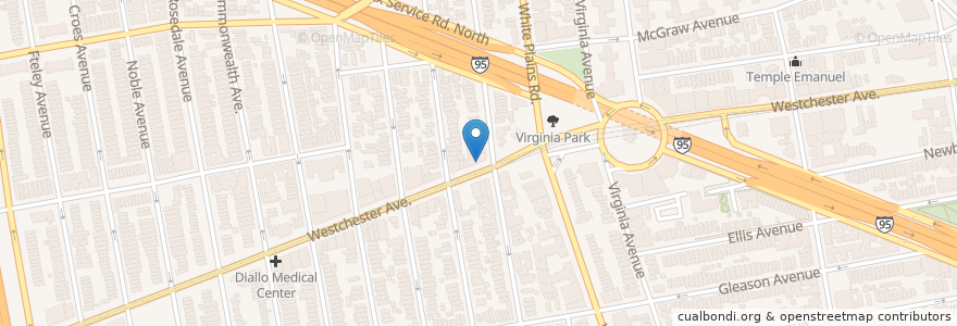 Mapa de ubicacion de Isla Cafe en 미국, 뉴욕, New York, Bronx County, The Bronx.