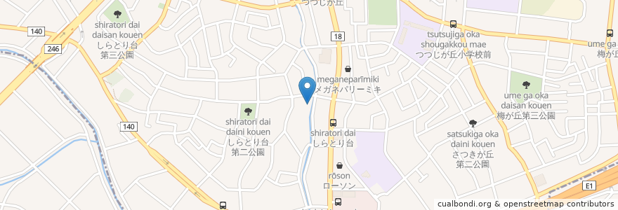 Mapa de ubicacion de 世界平和 統一家庭連合 青葉台教会 en 일본, 가나가와현, 요코하마시, 緑区, 青葉区.