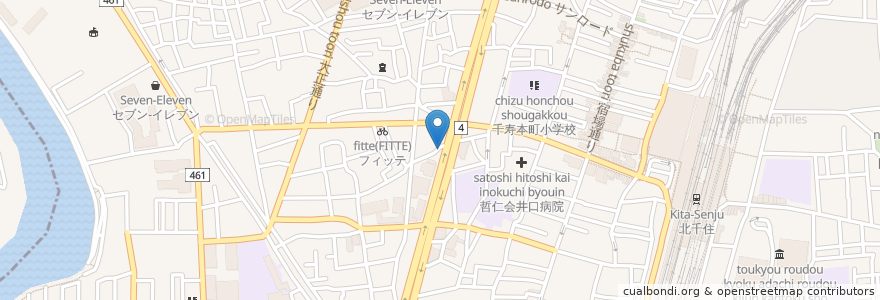 Mapa de ubicacion de りんりん en اليابان, 東京都, 足立区.