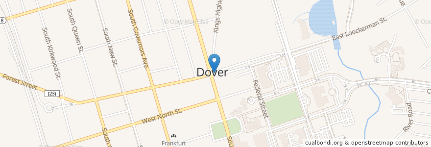 Mapa de ubicacion de Dover Clock en Amerika Birleşik Devletleri, Delaware, Kent County, Dover.