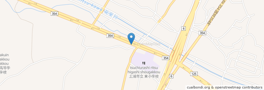 Mapa de ubicacion de 肉汁うどんカド謙 en 日本, 茨城県, 土浦市.