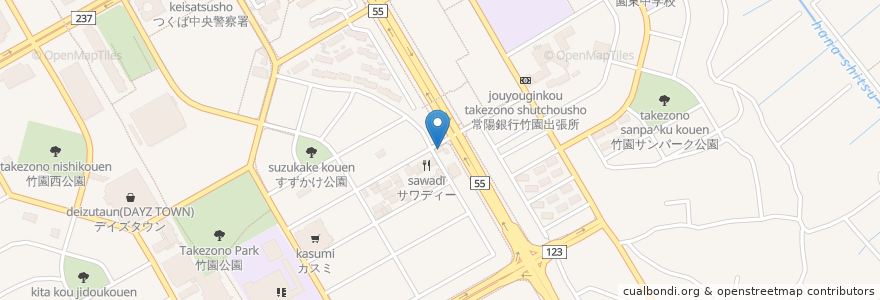 Mapa de ubicacion de 中華そば Jun-Chan en 日本, 茨城県, つくば市.