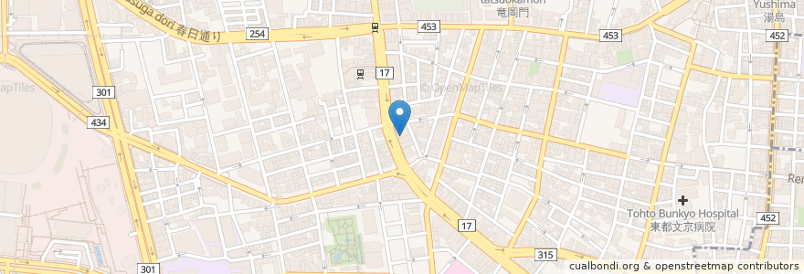 Mapa de ubicacion de NIKU VACA en 日本, 東京都, 文京区.