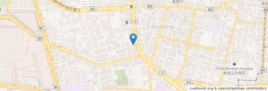 Mapa de ubicacion de ファミリー歯科 en Japonya, 東京都, 文京区.