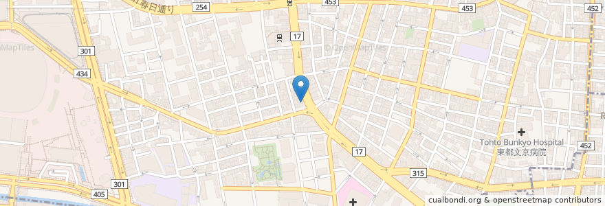 Mapa de ubicacion de 有料自習室CUBE en Giappone, Tokyo, 文京区.