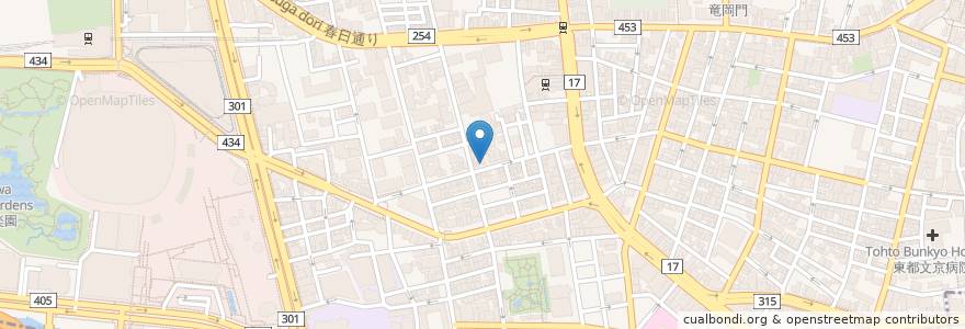 Mapa de ubicacion de とりまつ en 日本, 東京都, 文京区.