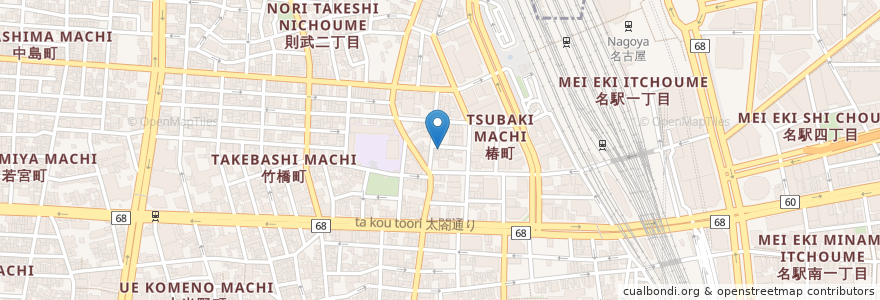 Mapa de ubicacion de 風来坊 en Japan, Präfektur Aichi, 名古屋市, 中村区.