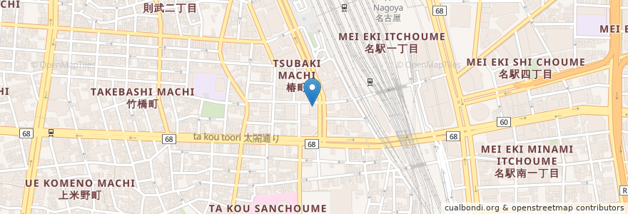 Mapa de ubicacion de 名古屋中央クリニック en Japan, Aichi Prefecture, Nagoya, Nakamura Ward.