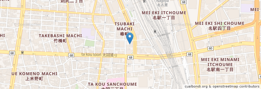 Mapa de ubicacion de 願王寺 en Япония, Айти, 名古屋市, 中村区.