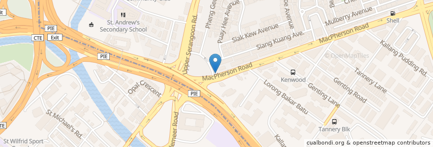 Mapa de ubicacion de Thai Thong Crescent en Singapore, Central.
