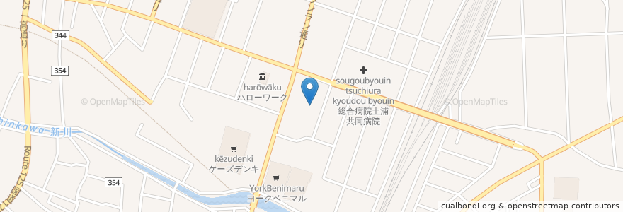 Mapa de ubicacion de 湯楽の里土浦店 en 日本, 茨城県, 土浦市.