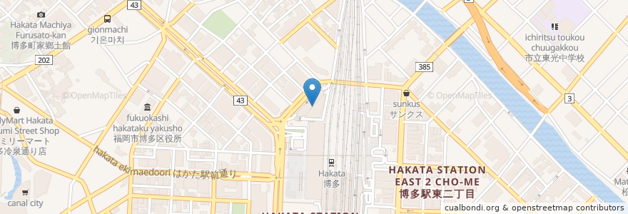 Mapa de ubicacion de 燒肉牛太本陣 en 일본, 후쿠오카현, 후쿠오카, 博多区.