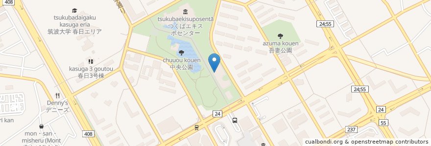 Mapa de ubicacion de Cafe Ohana en Japonya, 茨城県, つくば市.