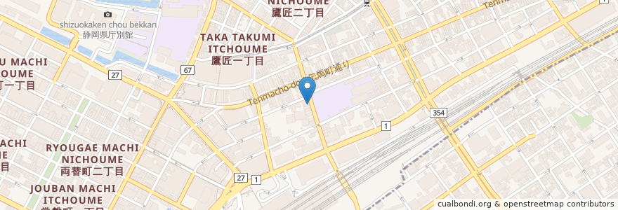 Mapa de ubicacion de くりた en Japan, Shizuoka Prefecture, Shizuoka, Aoi Ward.