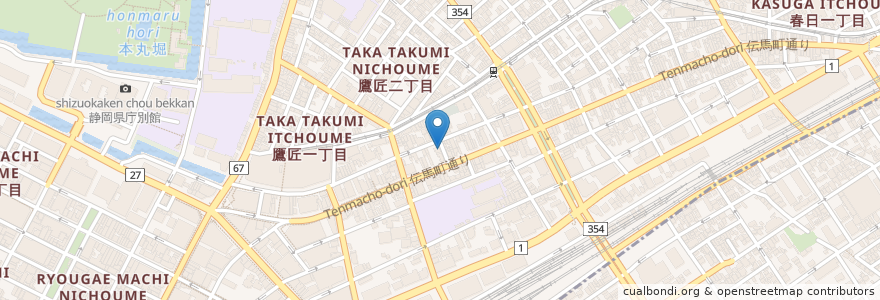Mapa de ubicacion de STEAK DINER ARIYOSHI en Japan, Präfektur Shizuoka, 静岡市, 葵区.