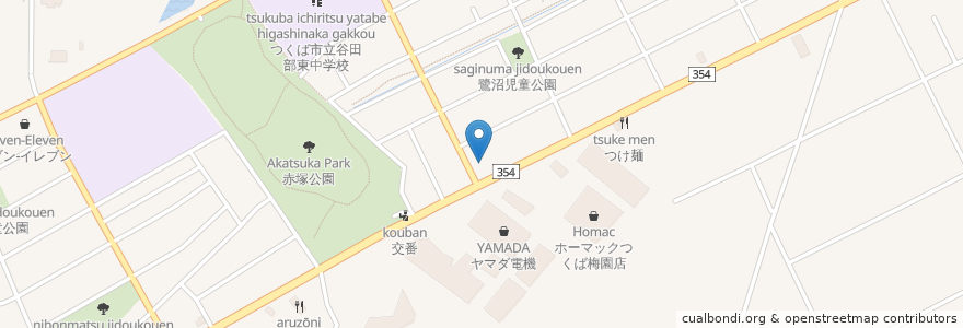 Mapa de ubicacion de ラーメン 味噌のジョー en Japan, Ibaraki Prefecture, Tsukuba.