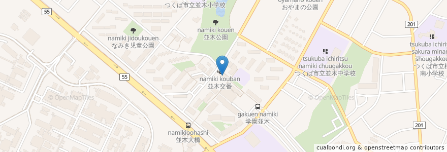 Mapa de ubicacion de 診療所 en 日本, 茨城県, 筑波市.