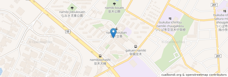 Mapa de ubicacion de 筑波銀行 en اليابان, إيباراكي, つくば市.