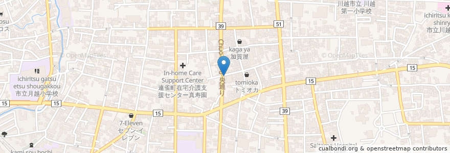 Mapa de ubicacion de 麺屋 Nami en اليابان, 埼玉県, 川越市.