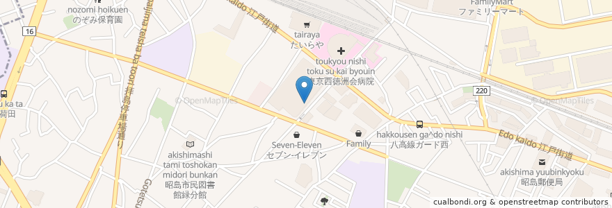 Mapa de ubicacion de リンガーハット en Япония, Токио, Акисима.
