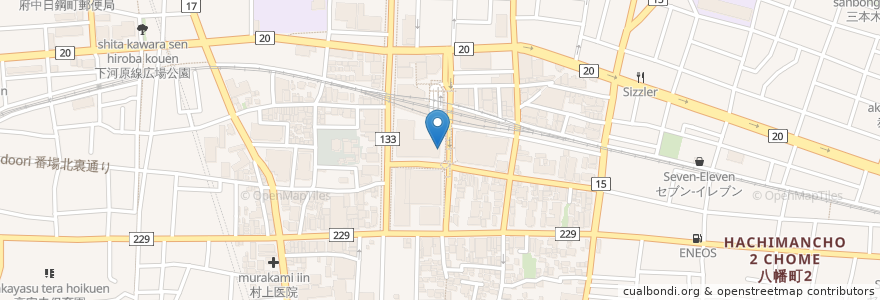 Mapa de ubicacion de マイカリー食堂 en اليابان, 東京都, 府中市.