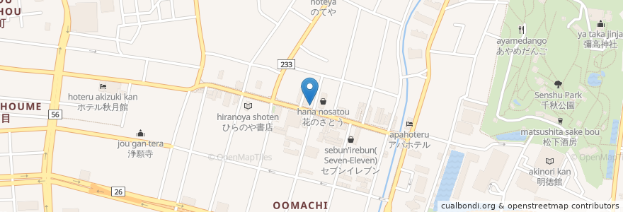 Mapa de ubicacion de うどんの舘屋 通町店 en Japan, Präfektur Akita, 秋田市.