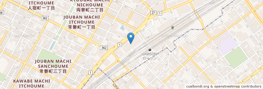 Mapa de ubicacion de タイムズ静岡中央郵便局駐車場 en Jepun, 静岡県, 静岡市, 葵区.