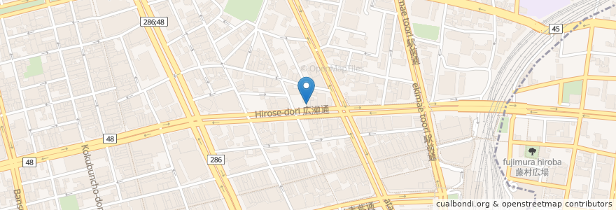 Mapa de ubicacion de 吉野家 en 일본, 미야기현, 仙台市, 青葉区.