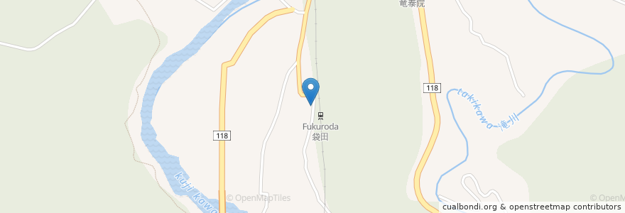 Mapa de ubicacion de 茨城交通タクシー袋田 en Japonya, 茨城県, 久慈郡, 大子町.