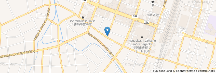Mapa de ubicacion de ビストロ ブロブラン en Япония, Ниигата, 長岡市.