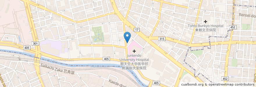 Mapa de ubicacion de 日本調剤本郷薬局 en Japan, 東京都, 文京区, 千代田区.
