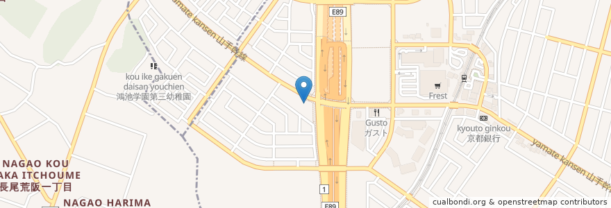 Mapa de ubicacion de 山手皮フ・形成外科クリニック en 日本, 京都府, 京田辺市.