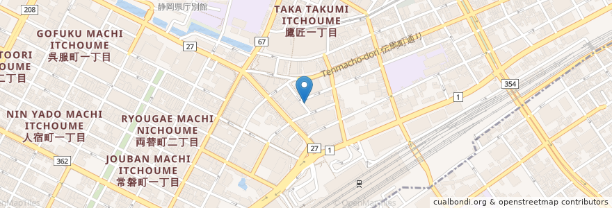 Mapa de ubicacion de スターバックスコーヒー 静岡丸井店 en 日本, 静岡県, 静岡市, 葵区.