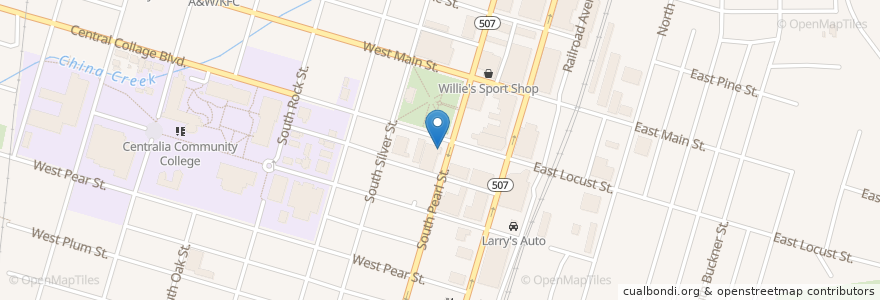 Mapa de ubicacion de The Branch Bar & Public Room en États-Unis D'Amérique, Washington, Lewis County, Centralia.