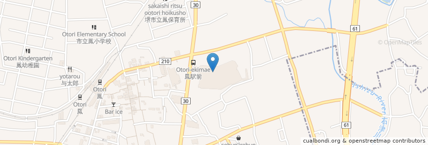 Mapa de ubicacion de 喜らく en 日本, 大阪府, 堺市, 西区.