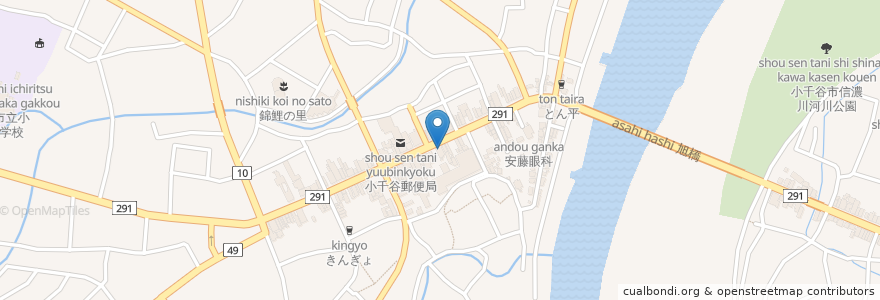 Mapa de ubicacion de 宮島薬局 en Japão, 新潟県, 小千谷市.