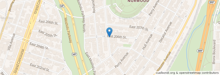 Mapa de ubicacion de Nicky's Cafe en États-Unis D'Amérique, New York, New York, Bronx County, The Bronx.
