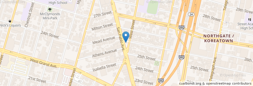 Mapa de ubicacion de Giant Burrito en Amerika Syarikat, California, Alameda County, Oakland.