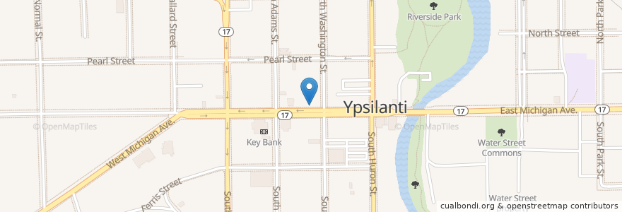 Mapa de ubicacion de Ziggy's en Estados Unidos Da América, Michigan, Washtenaw County, Ypsilanti.