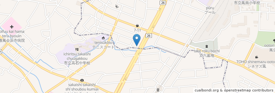 Mapa de ubicacion de フォーラム鳳 en Japon, Préfecture D'Osaka, 高石市, 西区.