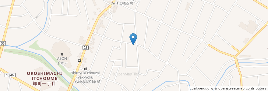 Mapa de ubicacion de 松戸眼科医院 en 日本, 秋田県, 秋田市.