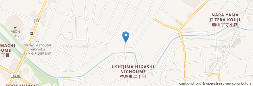 Mapa de ubicacion de 秋田牛島郵便局 en 日本, 秋田県, 秋田市.