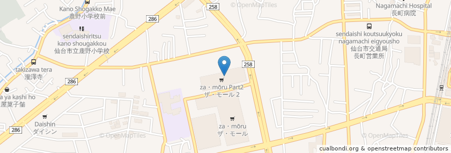 Mapa de ubicacion de 中嘉屋食堂 en 日本, 宫城县, 仙台市, 太白区.