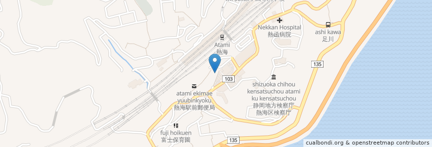Mapa de ubicacion de KICHI+ en Japon, Préfecture De Shizuoka, 熱海市.
